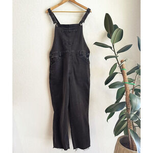 Express Womens Straight Leg Overalls Size 14 Stretch Grunge Retro 90s Y2K Black
